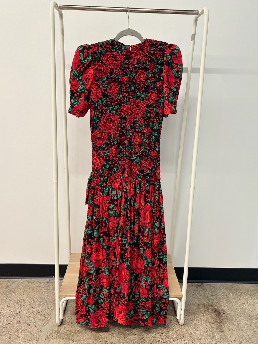 Act I New York Roses (Red & Green) Dress - Women's Elegant Rose Print Dress - Picture 7 of 9